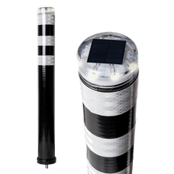 fietspadpaal FlexLED &Oslash;80mm met LED-verlichting - zwart/wit