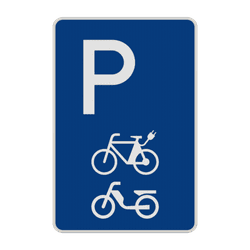 Parkschilder - Parkplatz nur für E-Bikes und Mofas