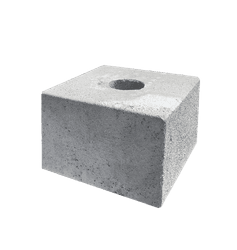 Betonpoer 30x30x20cm met gat voor instorten snelbeton