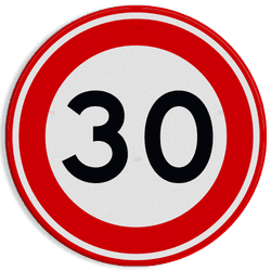 Verkeersbord maximum snelheid 30km/u RVV A01-30 - reflecterend