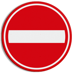 Verkeersbord verboden in te rijden RVV C02 - reflecterend