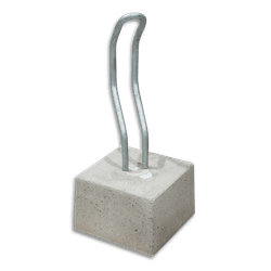 Fietsbeugel staal schuin - met betonvoet 300x300x200mm