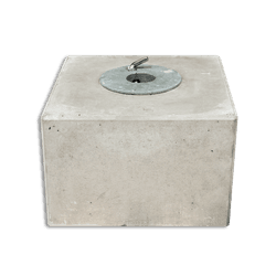 Betonblok voor buis &Oslash;48mm met sleutel afsluitbaar - 300x300x200mm