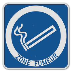 Panneau en aluminium pour zone fumeurs r&eacute;fl&eacute;chissant &ndash; plusieurs dimensions