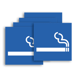 Lot de 5 autocollants pour zone fumeur fortement adh&eacute;sifs