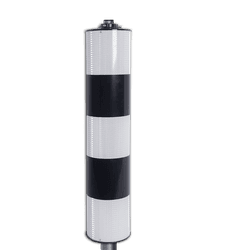 Verkeerszuil BB21 aluminium - zwart/wit klasse 3 reflecterend - met buispaal 48mm