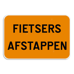 Tekstbord landscape - FIETSERS AFSTAPPEN
