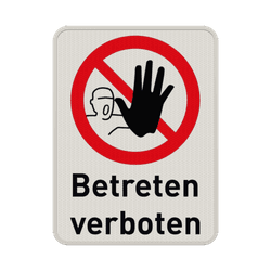 Verbotsschilder - Betreten verboten und Text