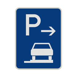 Verkehrszeichen 315-67 - Parken ganz auf Gehwegen (Ende)