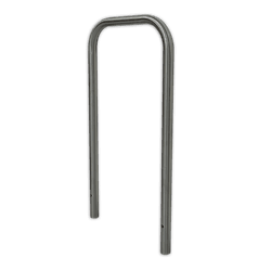 Arceau à vélos en acier inoxydable 600x1300mm sans barre transversale - avec ancrages au sol