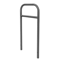 Arceau à vélos en acier inoxydable 600x1300mm avec barre transversale - avec ancrages au sol