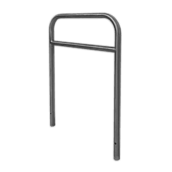 Arceau v&eacute;lo inox avec barre transversale et ancrages &ndash; 900 x 1300 mm