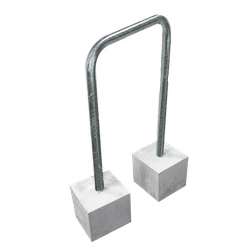 Arceau v&eacute;lo compact galvanis&eacute; sans barre avec pieds b&eacute;ton &ndash; 600 x 1300 mm