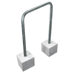 Arceau &agrave; v&eacute;los en acier 900 x 1300 mm sans barre transversale &ndash; avec pieds en b&eacute;ton