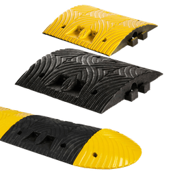 Ralentisseur en plastique recycl&eacute;e 5-10 km/h - Pi&egrave;ces centrales - 500x500x70mm jaune/noir