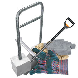 Installation d'un support &agrave; v&eacute;los avec pieds en b&eacute;ton, y compris les travaux de pavage - sur votre propre terrain