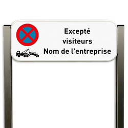 Interdiction de stationnement sauf pour les visiteurs et les employés
