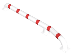Wieldwinger staal links/rechts Ø152x3000mm wit/rood - vloermontage
