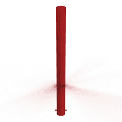 Hydrant bollard staal Ø108x1300mm rood RAL 3020 - grondmontage