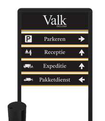 Entreebord route in huisstijl TS70 - reflecterend