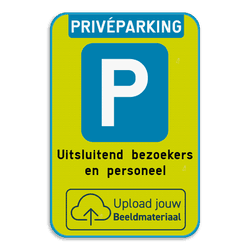 Parkeerbord - FLUO - priv&eacute;parking met eigen logo