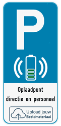 Parkeerbord E9 elektrisch laden + eigen tekst en logo