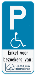 Parkeerbord E9 mindervaliden - Eigen tekst - Eigen logo