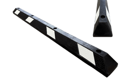 But&eacute;e de parking TS-ECO en caoutchouc recycl&eacute; r&eacute;fl&eacute;chissant blanc et noir &ndash; 183 cm