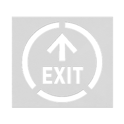 Wegmarkering spuitmal PVC (5mm) - Sjabloon EXIT uitgang met pijl