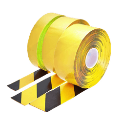 Ruban PermaStripe jaune et noir pour signalisation au sol &ndash; 30 m