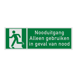 Nooduitgang bordje of sticker - reflecterend