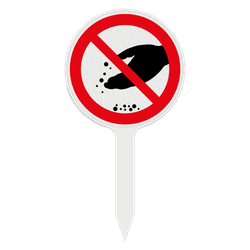 PVC-Steckschild Tiere nicht füttern – Ø150mm reflektierend