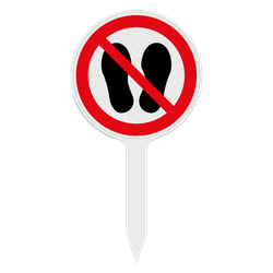 PVC-Steckschild Betreten des Rasens verboten – Ø150mm reflektierend