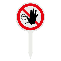 PVC-Steckschild Zutritt verboten verboten – Ø150mm reflektierend