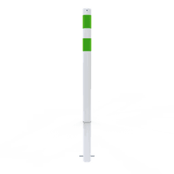 Beschermpaal wit/groen Ø76mm staal met grondanker - NL Mobility