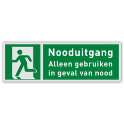 Nooduitgang bordje of sticker - reflecterend
