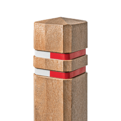 Diamantkoppaal sand beige - gerecycled kunststof - met reflectiebandjes rood/wit