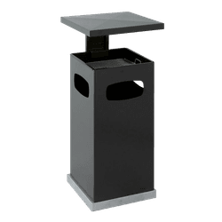 Poubelle noire avec cendrier - 50 litres