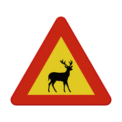 Zweeds verkeersbord Waarschuwing Overstekende rendier / reindeer