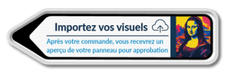 Panneau d'information en forme de flèche réfléchissante avec votre propre impression