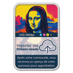 Panneau d'information 2:3 réfléchissant avec votre propre impression