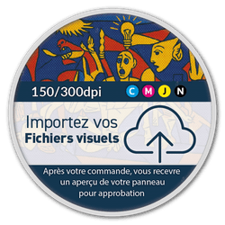 Panneau d'information rond réfléchissant - impression personnalisée (fichier client requis)