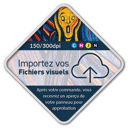 Panneau d'information en forme de losange réfléchissant -  impression personnalisée (fichier client requis)