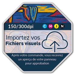 Panneau d'information octogonal réfléchissant - mpression personnalisée (fichier client requis)