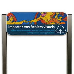 Panneau d'information pour parking - Poteaux en aluminium brossé + conception personnalisée