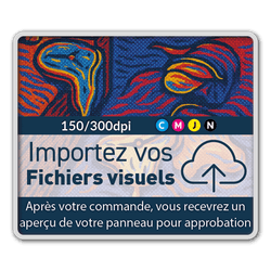 Panneau d'information 1300x1100mm réfléchissant -  impression personnalisée (fichier client requis)
