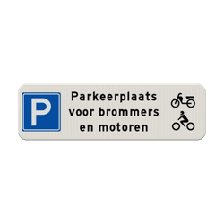 Bord parkeerplaats motoren en bromfietsen - reflecterend