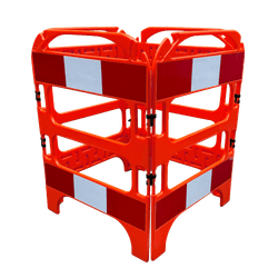 Barrière de chantier pliable 4 parties rouge réfléchissante – TS Fold