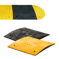 Ralentisseur de circulation 30 km/h &ndash; &eacute;l&eacute;ment central 500 &times; 500 &times; 30 mm jaune/noir