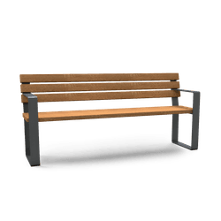 Parkbank type BACH staal/hout - 1800mm - met rugleuning